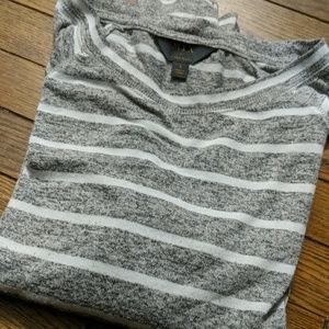 41 Hawthorn white and grey striped sweater